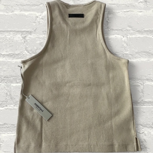 Fear of God Essentials Waffle Knit Tank Top in Beige - Picture 5 of 6